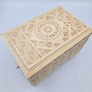 Szkatułka drewno rzeźbiona ręcznie podwójne szuflady 