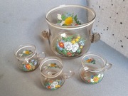 Zestaw do kompotu / waza i 3 szkalnki / PRL