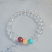 Szklana bransoletka 8 mm flaga pansexual panseksualność minerały LGBT lgbtq