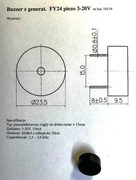 Buczek buzzer z generatorem FY24. 100 sztuk.