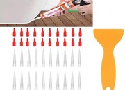 Zestaw końcówek aplikatorów dysz do silikonu/kleju +szpachelka wygładzająca