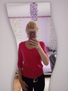 Sweterek malinowy rękaw 3/4 s/m