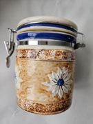 Pojemnik ceramiczny z klipsem pojemnik do kuchni vintage ceramika