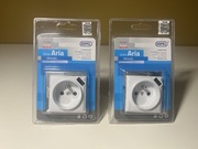 2x Gniazdo z ładowarką USB A 5V 2,1A OSPEL ARIA GP-1UZPUSB/m/00 białe