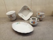 porcelana koreańska miseczki cukiernica półmisek DPRK lata 70