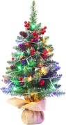 Mini choinka, 45 cm, mały blat stołu, sztuczna choinka z oświetleniem LED