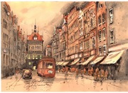 Gdańsk- 21x30cm Akwarela - Pomysł na prezent 