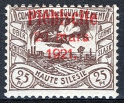 Plebiscyt Górny Śląsk, Fi 33, 25pf, znaczek czysty* z klejem i bez podlepki