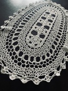 ECRU OWALNY BIEŻNIK SZYDEŁKOWY- RĘCZNA ROBÓTKA