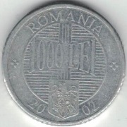 Rumunia 1000 lei lejów 2002 - 22,2 mm - nr 2