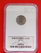 SZWAJCARIA 5 Rappen 1971 r.  - Grading GCN MS66 !!!