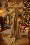 KOKARDY DEKORACYJNE - ŚWIĘTA ZŁOTA CHOINKA WITRYNA DRZWI
