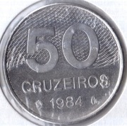 BRAZYLIA 50 cruzeiros 1984, KM# 594.1, AU