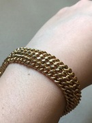 Vintage złota metalowa bransoleta bransoletka łańcuch zapięcie