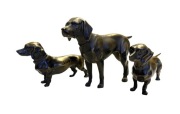 Psy myśliwskie - komplet figur z brązu