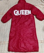 Queen płaszcz Kurtka długa bordowa L