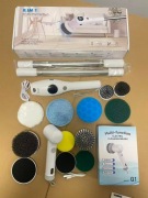 Zestaw 2 szt. elektrycznej szczotki obrotowej 8w1 – długa + ręczna