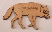 Magnes na lodówkę drewniany BIESZCZADY Wilk Canis Lupus Polańczyk (43) 