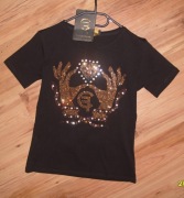 T-SHIRT  CHARLIZE _dłonie_diament_złote cyrkonie r. M/L 