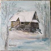 Obraz malowany ręcznie, akryl, 30cm x 30cm.