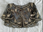 Narzutka bolerko cekiny koronka złoty czarny kolor