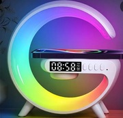 Nowoczesna stacja ładująca 6w1 z budzikiem i lampką RGB
