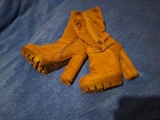 Szare zamszowe kozaki na obcasie, rozm. 35