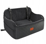 LEALCHUM Duży Fotelik Samochodowy Dla Psów Z Pianką Memory Kieszenią-Czarny