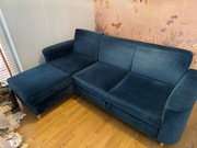 Kanapa, narożnik z funkcją spania, ciemnoniebieski SLF24