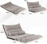 Sofa podłogowa rozkładana z funkcją spania szara Costway