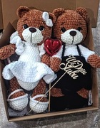 Miś para młoda zestaw szydełkowa maskotka prezent 30cm w dniu ślubu ślub 