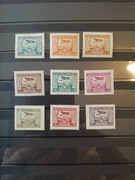 Rok. 1925. Fi 216-224**wydanie na przesyłki lotnicze. 