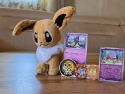 Maskotka Pokemon Eevee lis fenek gratis tazo vintage karty