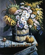 Obraz olejny Bukiet ze słonecznikiem  