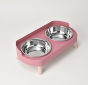 Nowa podwyższona, antypoślizgowa miska ze stali nierdzewnej dla kota