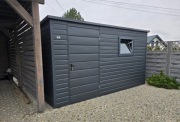 Domek ogrodowy/narzędziowy/schowek 4x3 GRAFIT, OKNO, FILC, PROFIL, MONTAŻ 