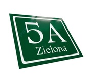 METALOWA tabliczka adresowa 30x25 klasyczny numer domu budynku K zielony