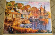 Puzzle ułożone 1000el 68x48cm mały port RADOM