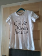 L 40 biały T-shirt Calvin Klein Jeans biała koszulka 100% bawełna basic