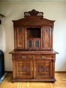 Kredens dwuczęściowy Antyk Secesja rzeźbiony