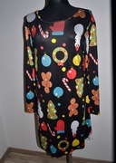 110*   Świąteczna sukienka tunika bałwanki Pierniki 2xl