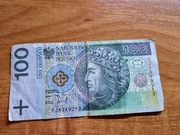 Banknot obiegowy 100zl seria YJ4349213  zastępcza