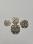 Zestaw 4 monety  II RP  10, 20, 50 groszy 1923, 1 złoty 1939 nikiel