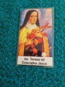 Obrazek z relikwią św.Teresa od Dzieciątka Jezus.