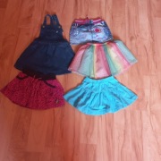 Spódniczki na lato różne marki 9-12m 74-80cm dziewczynka 5 szt