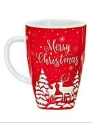 KUBEK ŚWIĄTECZNY | RENIFERY | CZERWONY | 450 ML