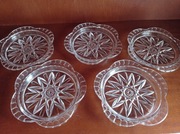 Zestaw 5 kryształowych talerzyków śred 14cm z czasów PRL