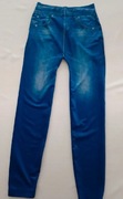 Getry, leginsy z nadrukiem jeans, S, M, dla nastolatki