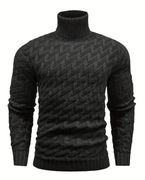 Ciepły Męski Sweter z Golfem – Nowy Wysoki Kołnierz