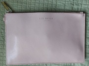 Ted Baker skórzana kosmetyczka beżowa blady róż skóra naturalna saffiano
